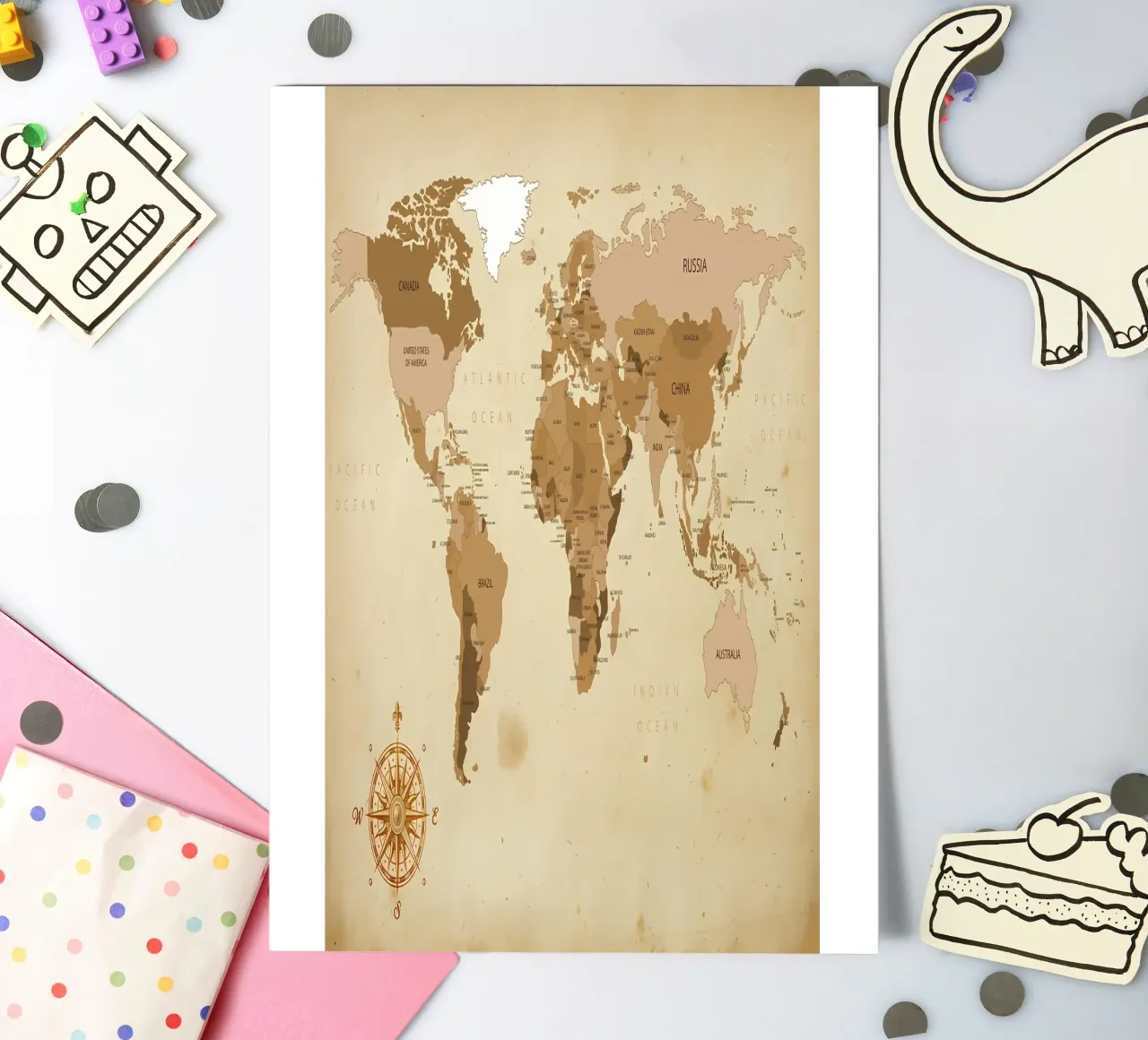 world map sticker sheet by Aiden Garcia