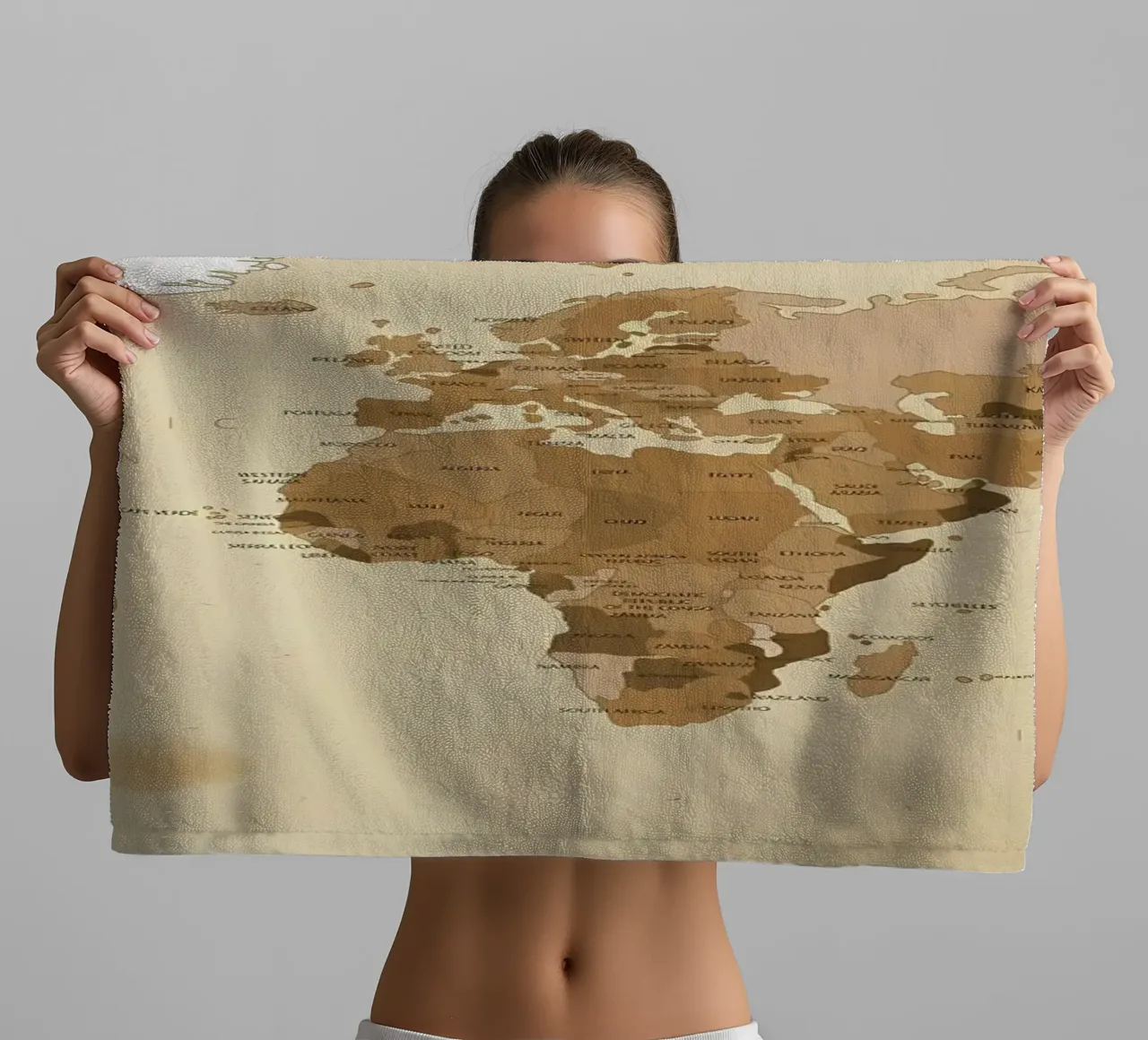 world map towel by Aiden Garcia