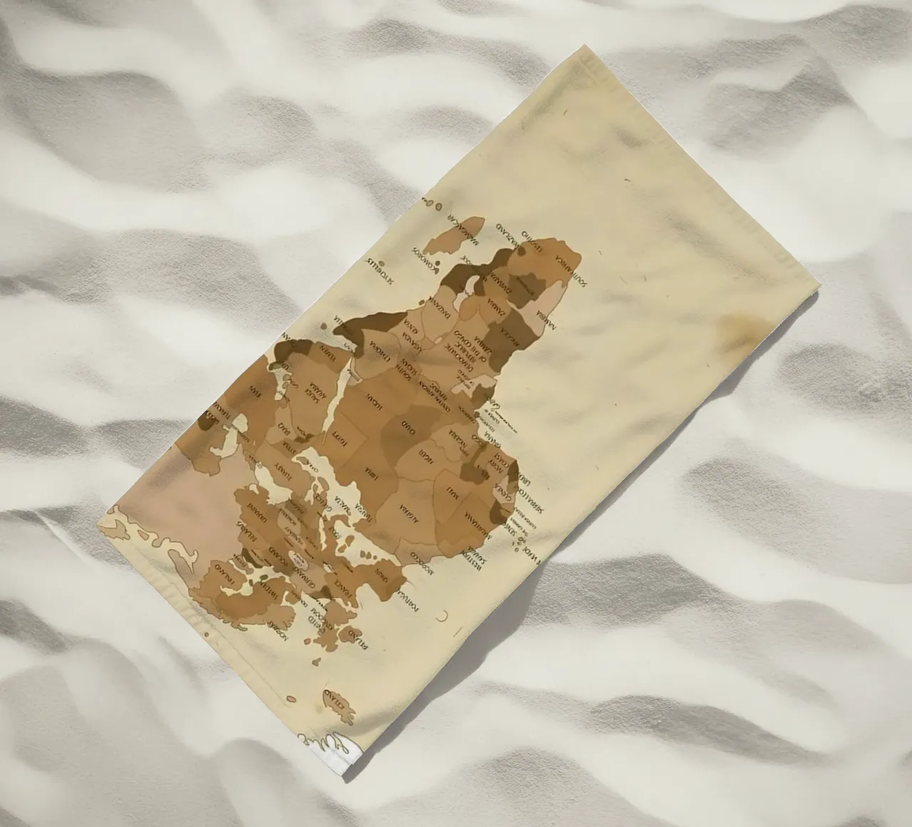 wereldkaart strandhanddoek van Aiden Garcia