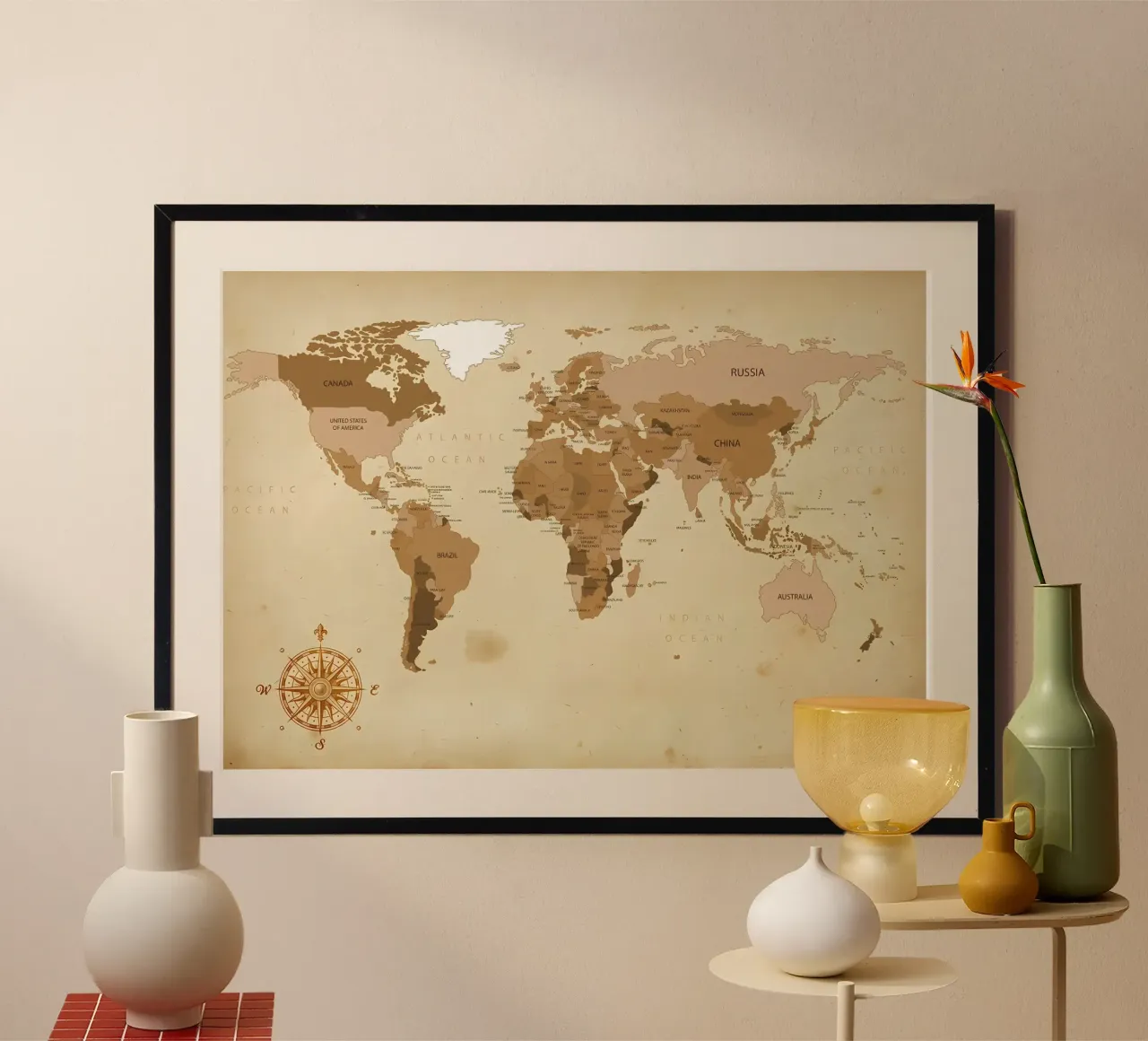 mappa del mondo carta hahnemühle da Aiden Garcia