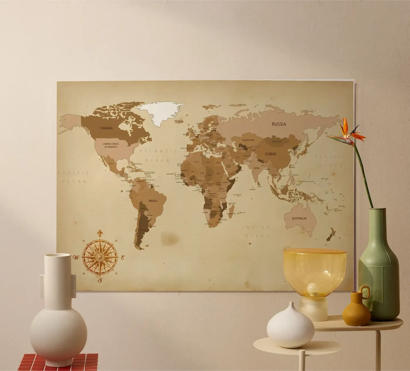 mappa del mondo poster da Aiden Garcia