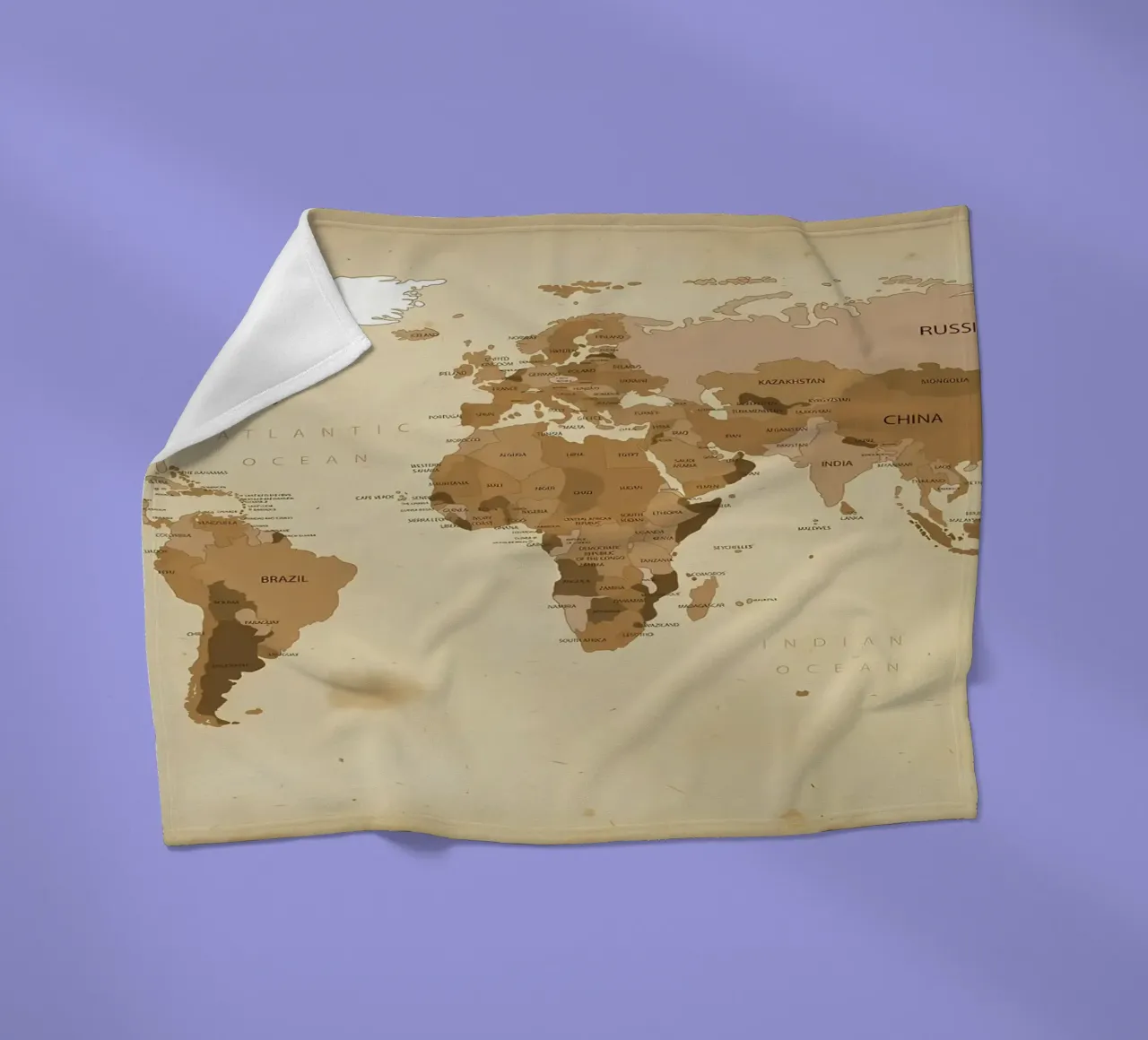 wereldkaart fleecedeken van Aiden Garcia