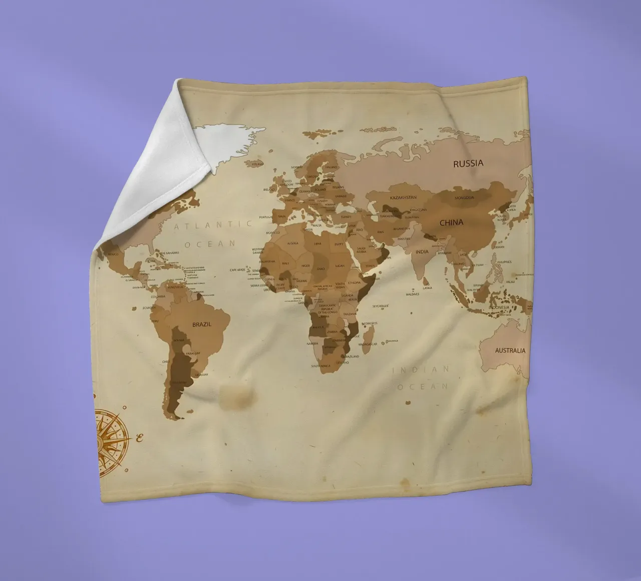 wereldkaart fleecedeken van Aiden Garcia