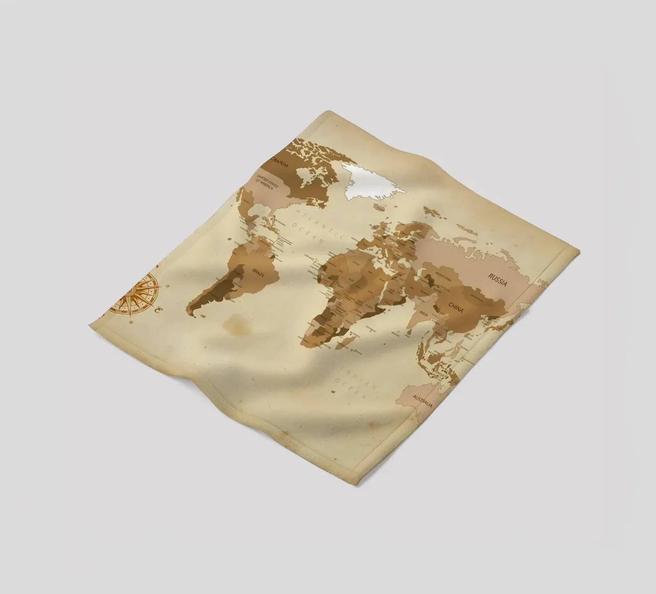 wereldkaart fleecedeken van Aiden Garcia