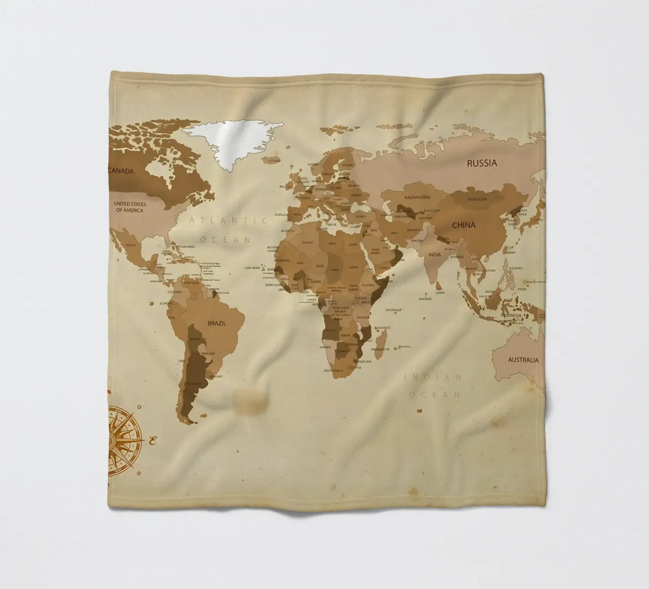 wereldkaart fleecedeken van Aiden Garcia