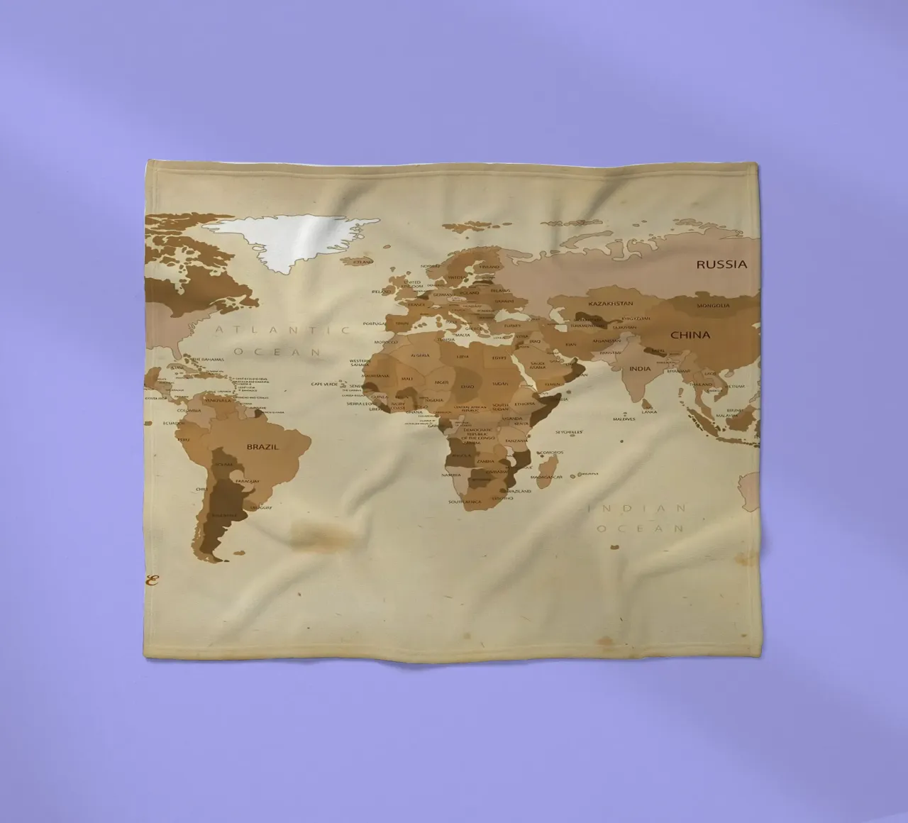 wereldkaart fleecedeken van Aiden Garcia