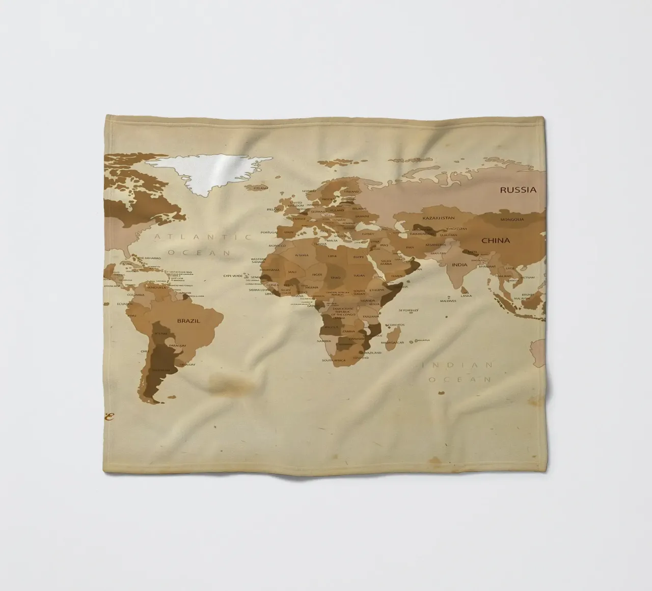 wereldkaart fleecedeken van Aiden Garcia