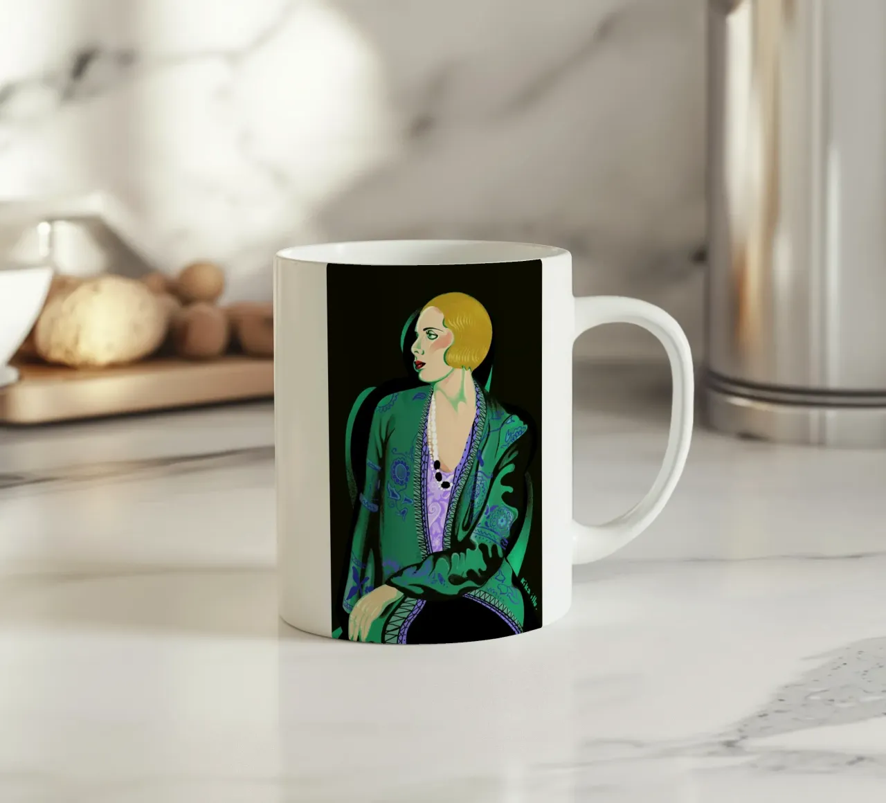 Tamene Lempiche tazza in ceramica da Kika illu