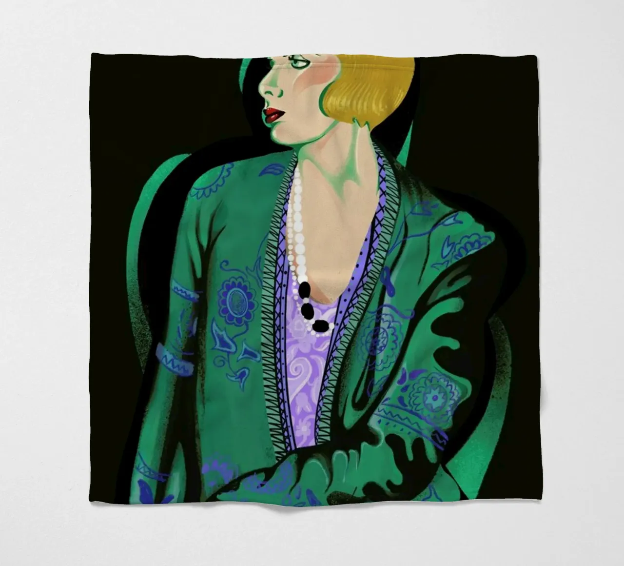 Tamene Lempiche fleece blanket by Kika illu