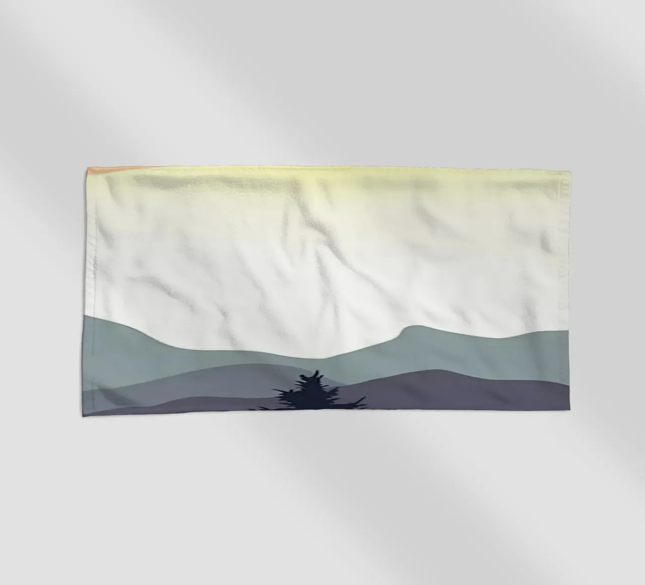 poster mountains beach towel by Bartosz Powalka