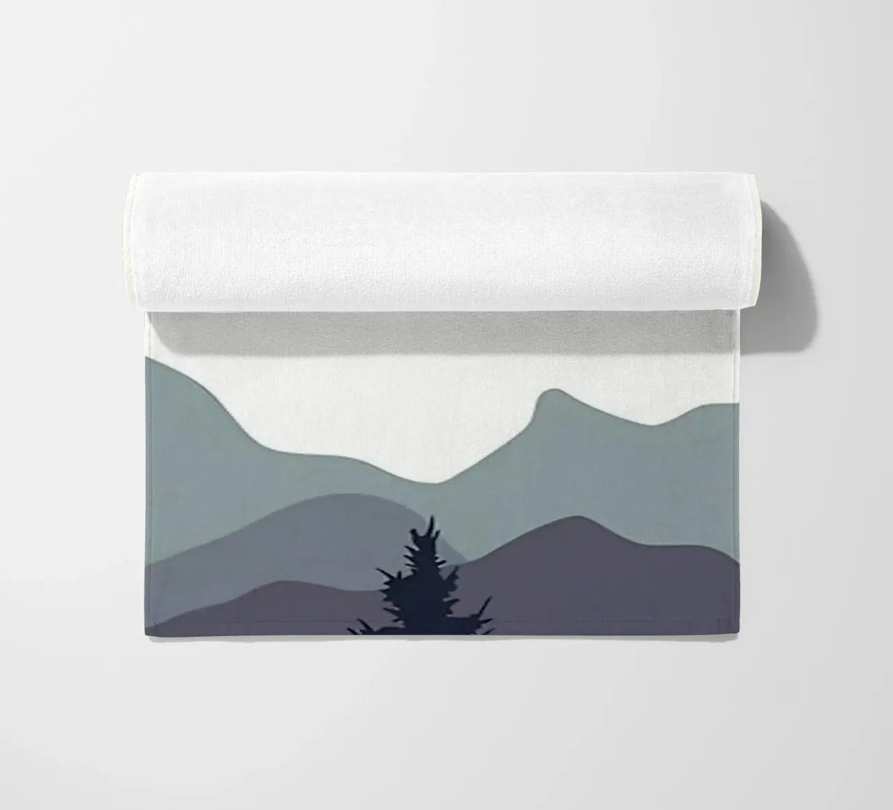 poster mountains beach towel by Bartosz Powalka