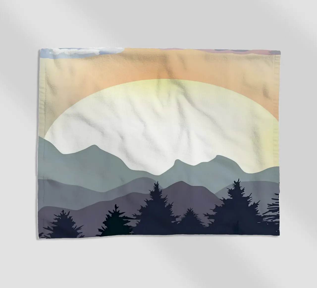 poster mountains beach towel by Bartosz Powalka