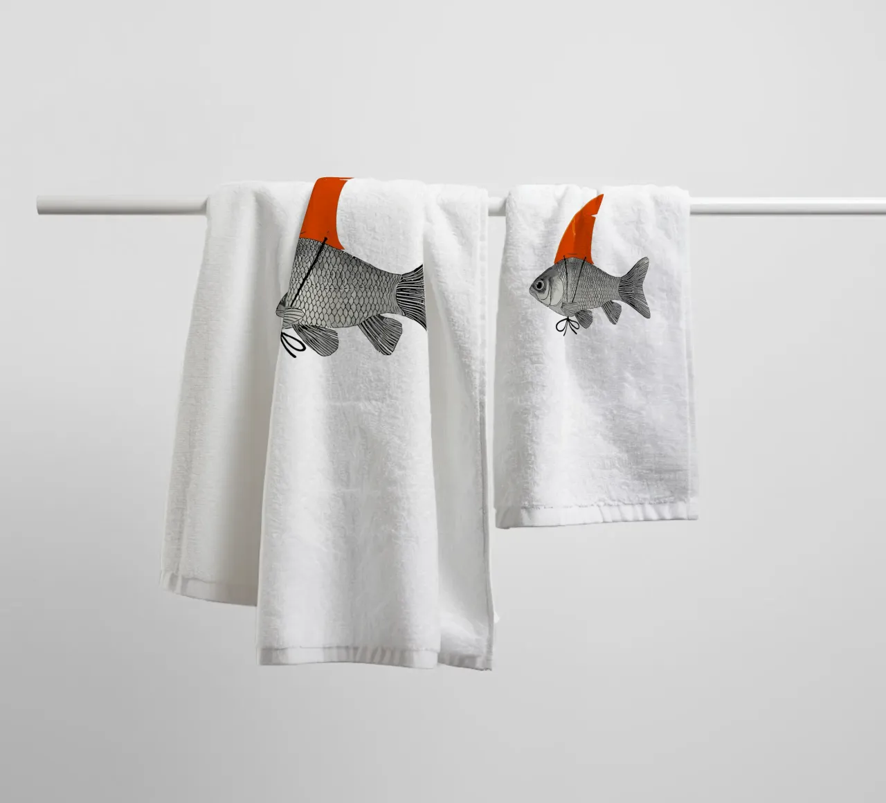 Goldfish with a Shark Fin towel by isokun