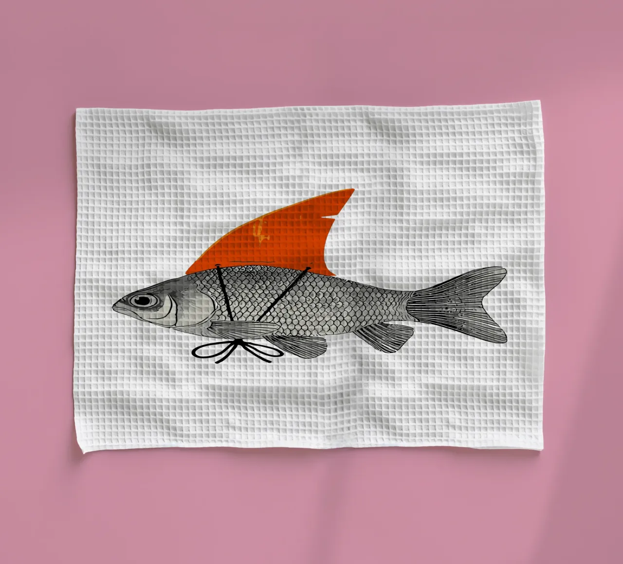 Poisson rouge avec un aileron de requin torchon de isokun