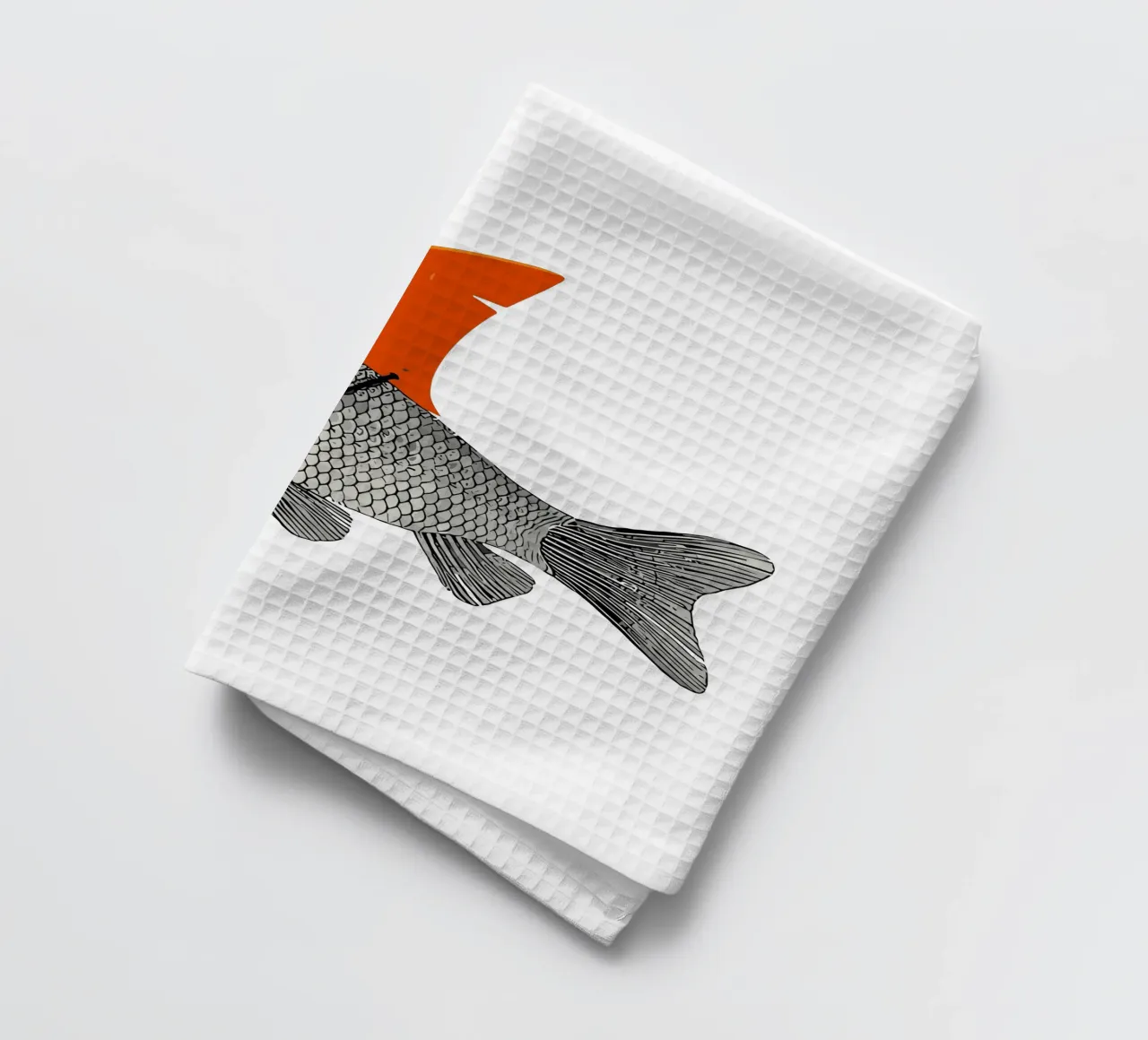 Poisson rouge avec un aileron de requin torchon de isokun