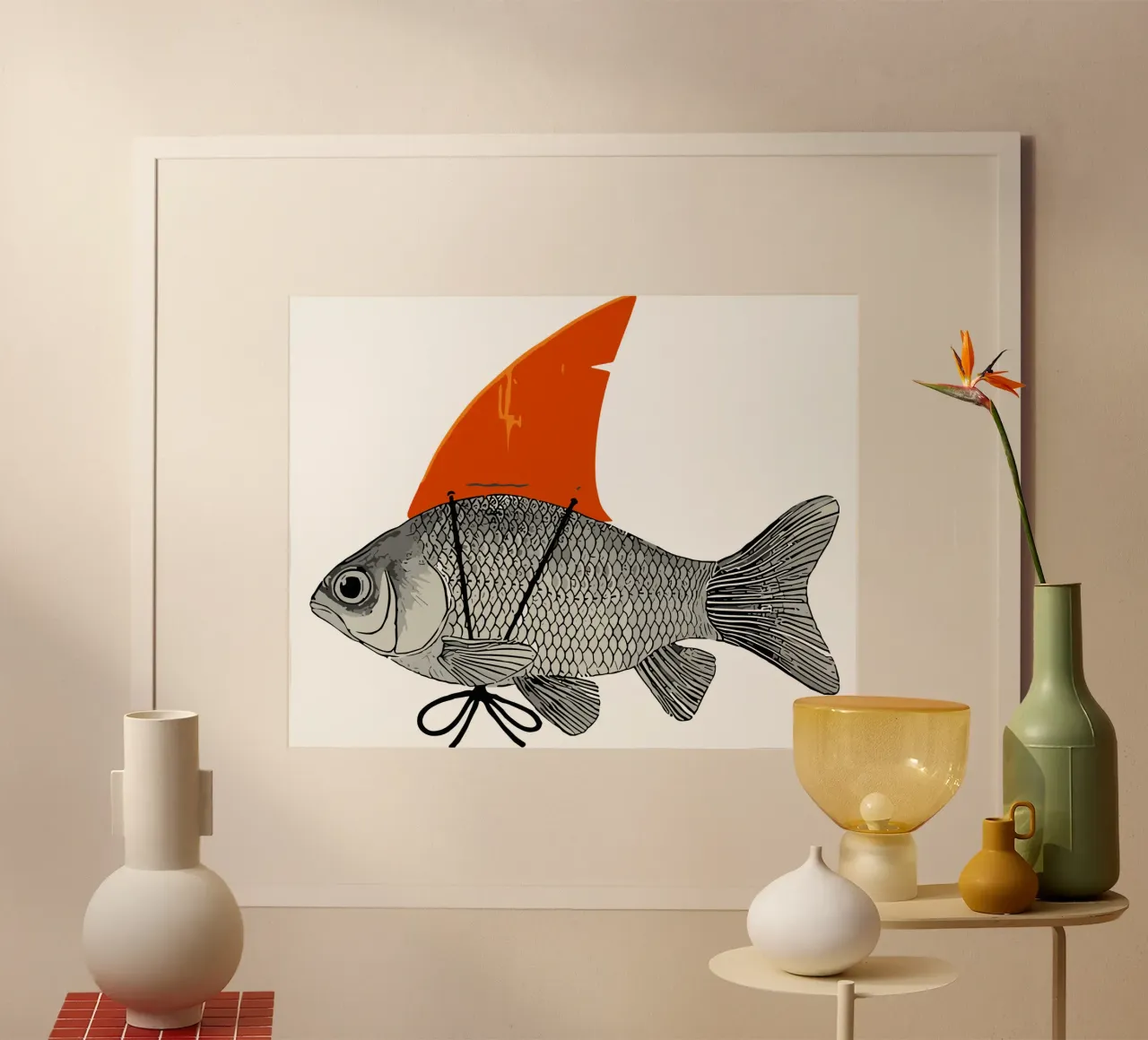 Goldfish with a Shark Fin hahnemühle by isokun