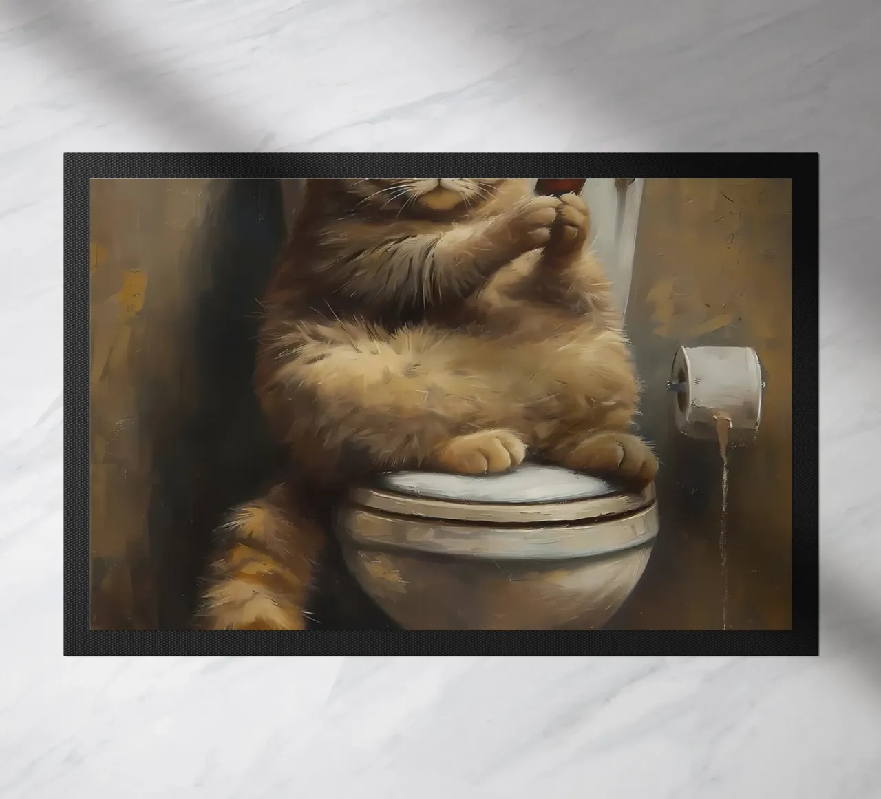 Divertente telefono da toilette per gatti grassi zerbino da Adrian Patel