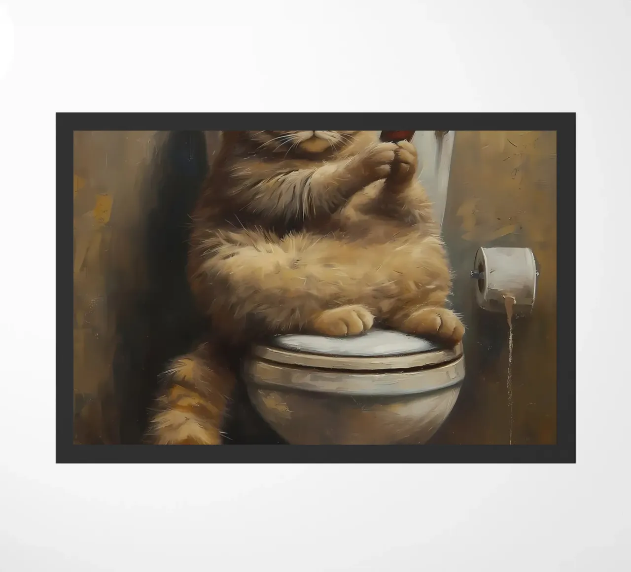 Divertente telefono da toilette per gatti grassi zerbino da Adrian Patel