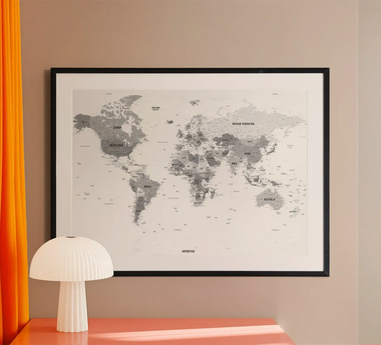 Mappa del mondo bianca poster da Aiden Garcia