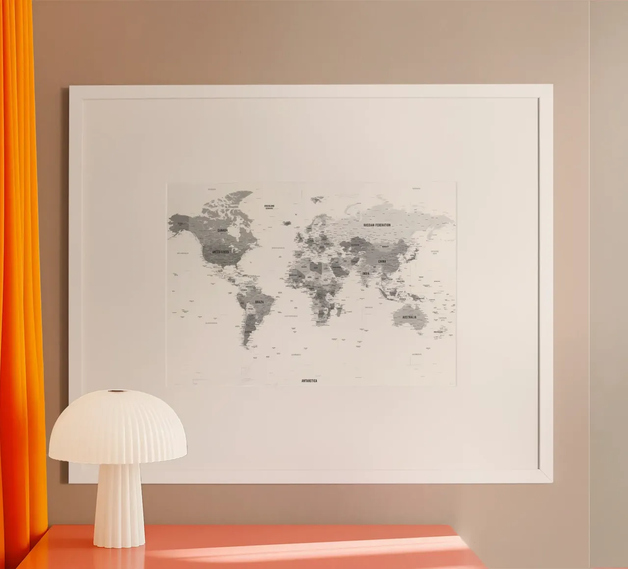 Mappa del mondo bianca poster da Aiden Garcia