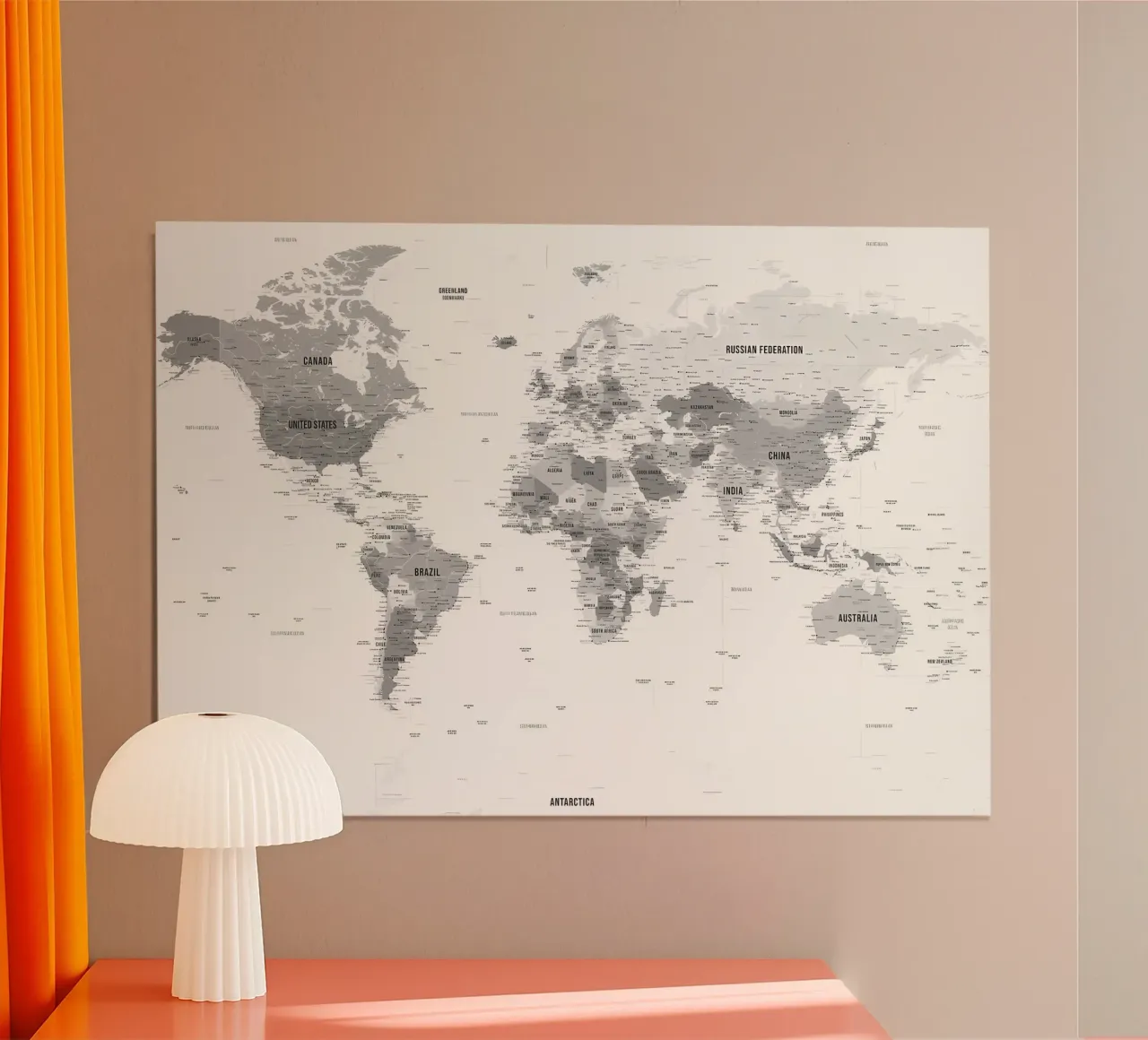 Mappa del mondo bianca poster da Aiden Garcia