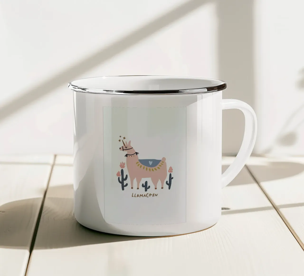 Llamacorn tazza in smalto da Little Flourishes