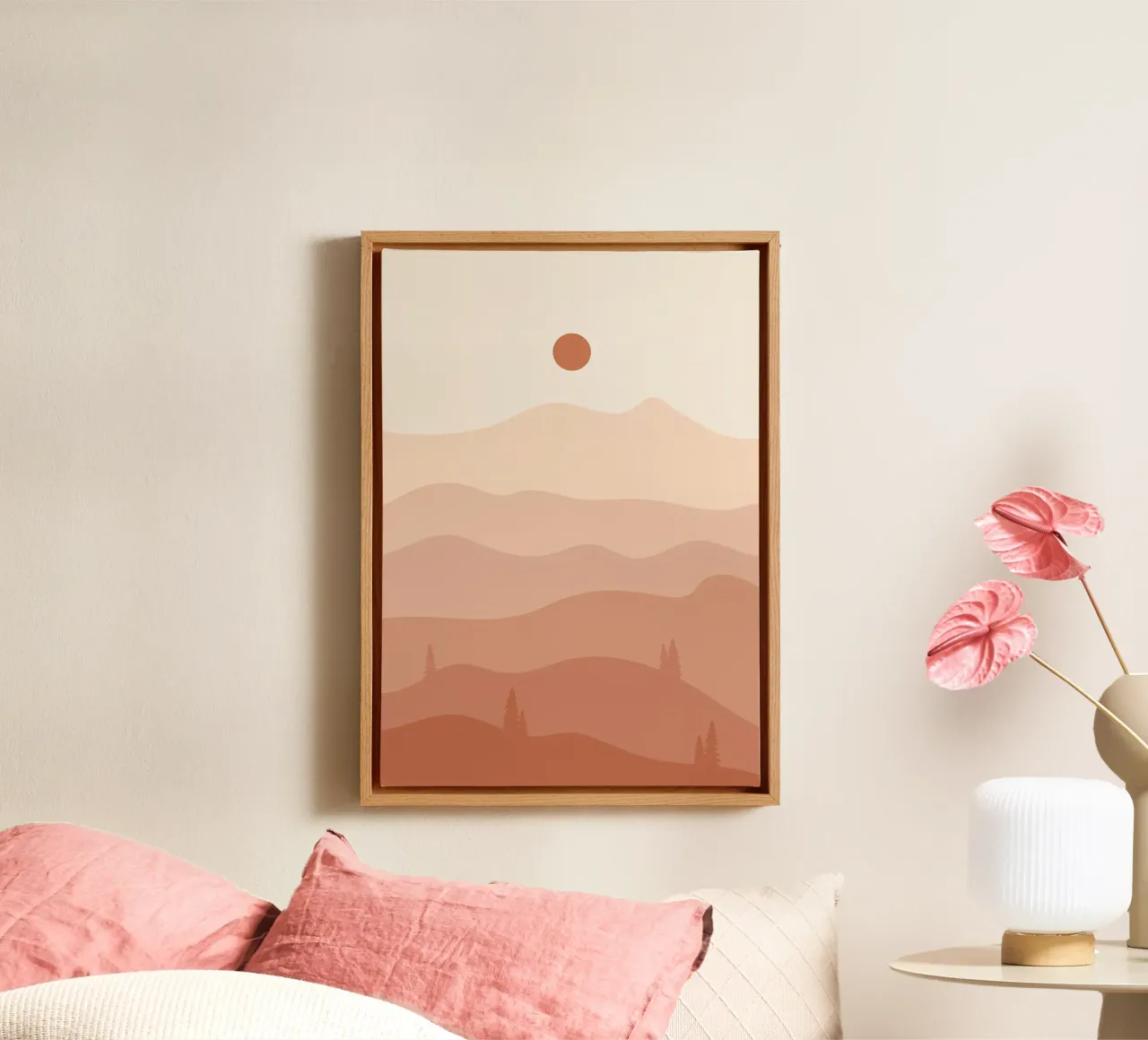 AbstractMoon Mountain Tree canvas by Bartosz Powalka
