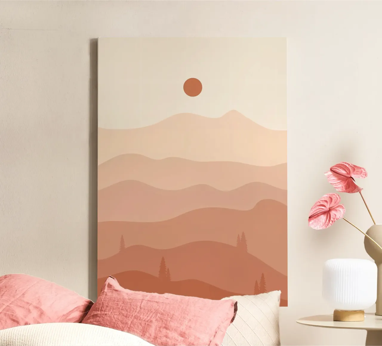 AbstractMoon Mountain Tree canvas by Bartosz Powalka