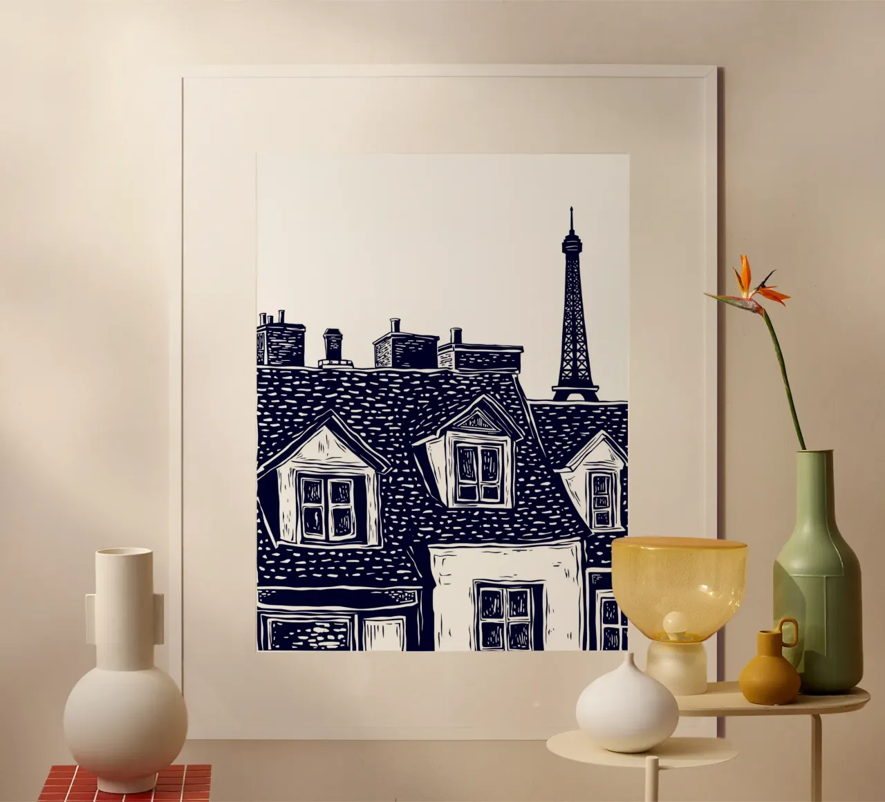 Timeless Paris poster con telaio in alluminio da Indigo Rain