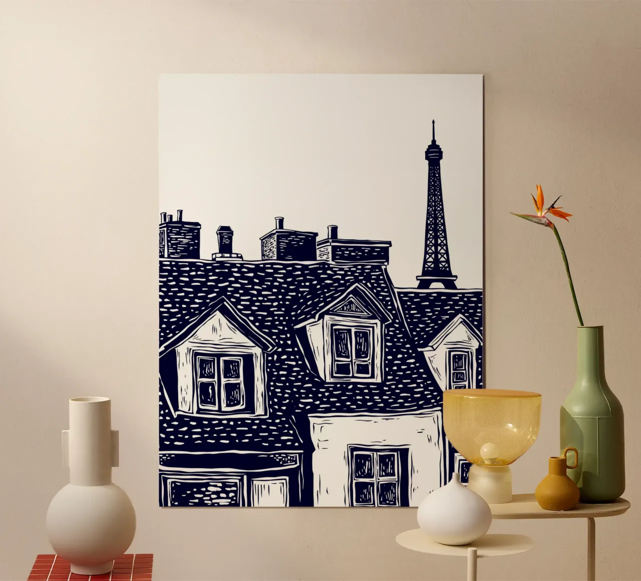 Timeless Paris poster con telaio in alluminio da Indigo Rain
