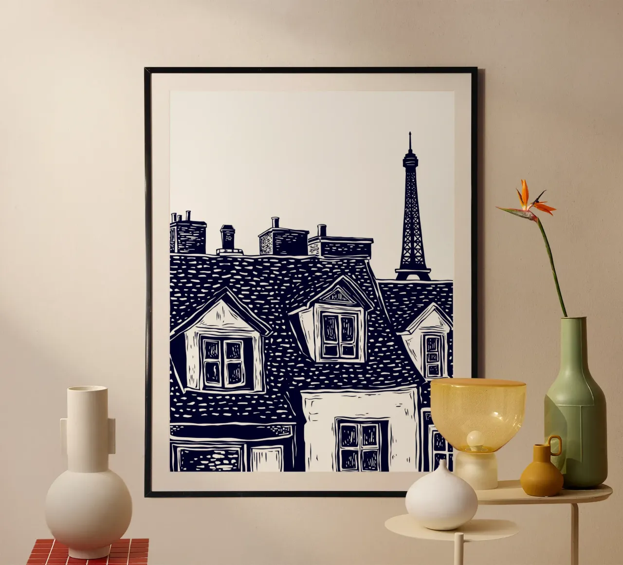 Timeless Paris poster con telaio in alluminio da Indigo Rain