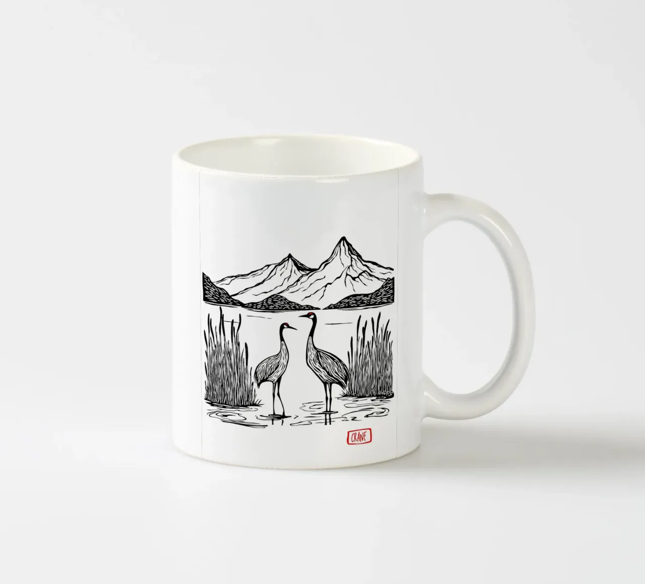 Cranes in Harmony tazza in ceramica da Indigo Rain