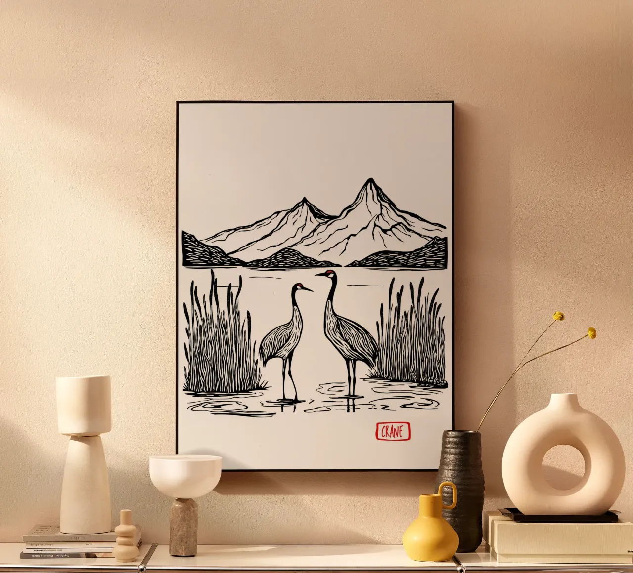 Cranes in Harmony plexiglass da Indigo Rain