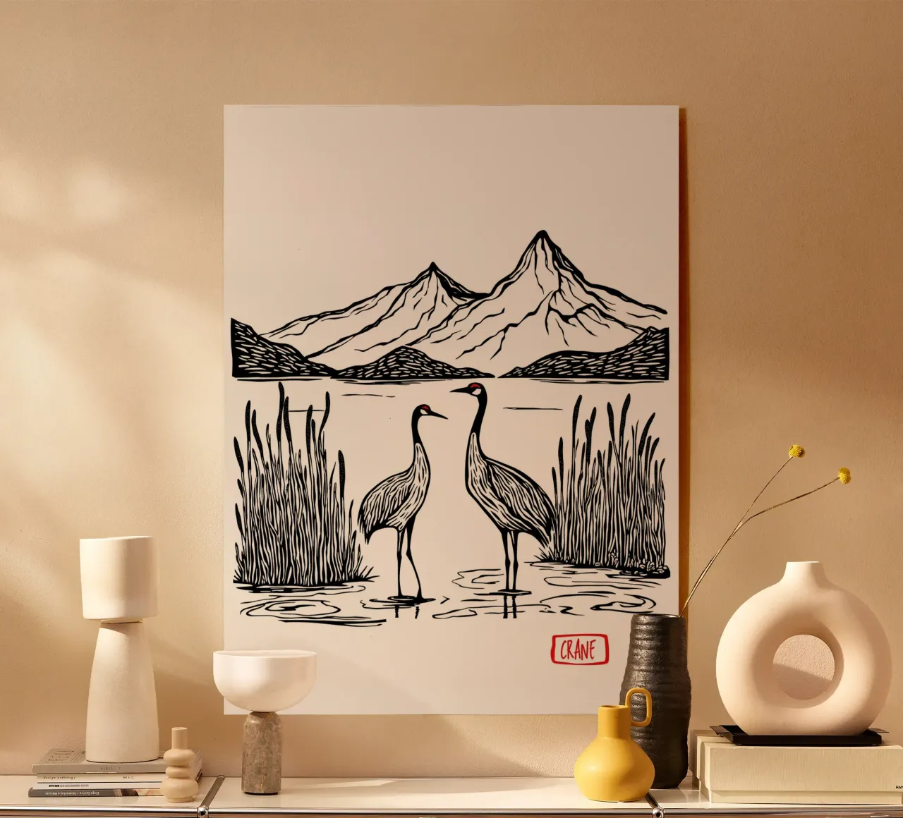 Cranes in Harmony plexiglass da Indigo Rain