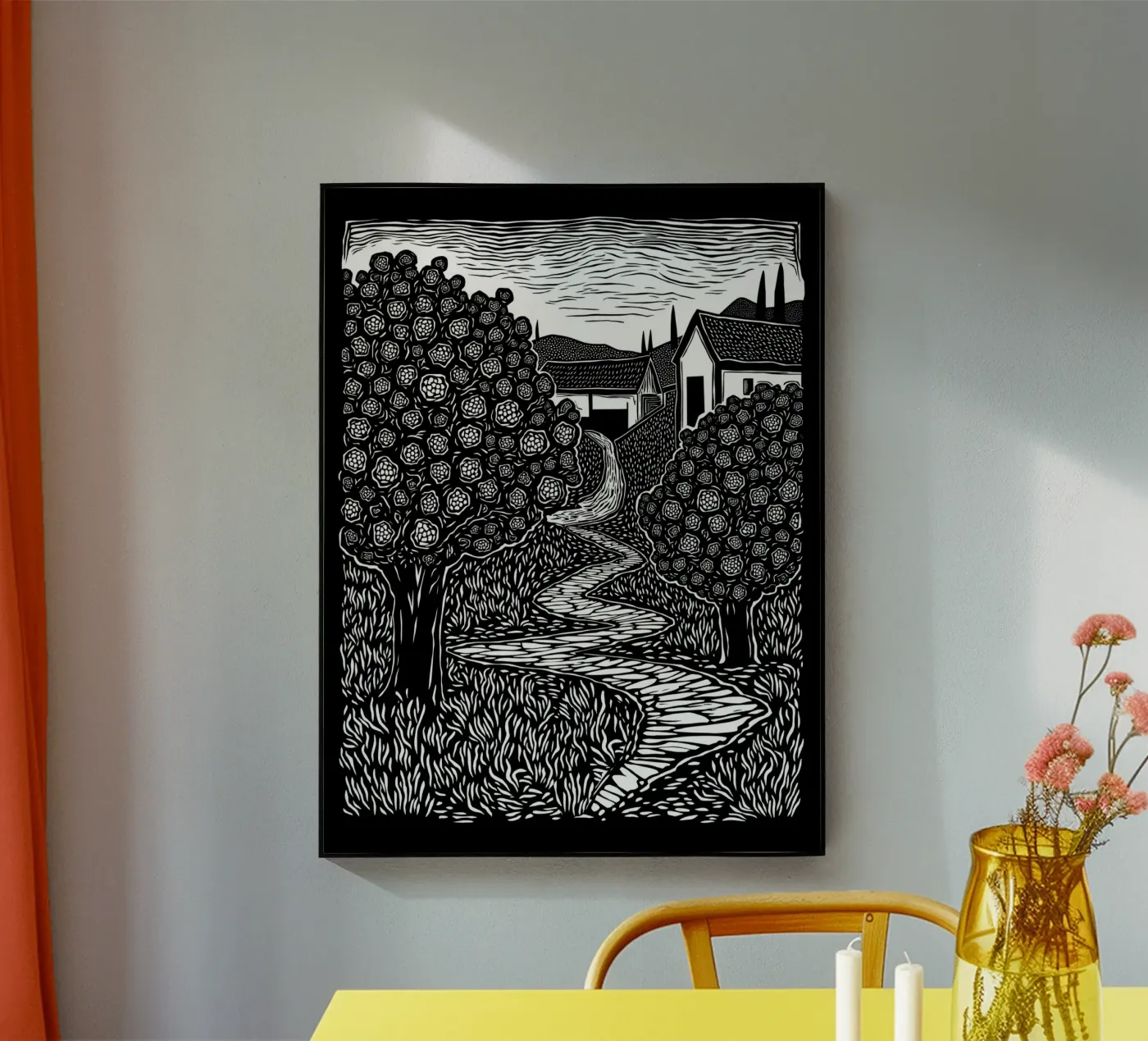 Path Through the Blossoms acrylic glass by Indigo Rain