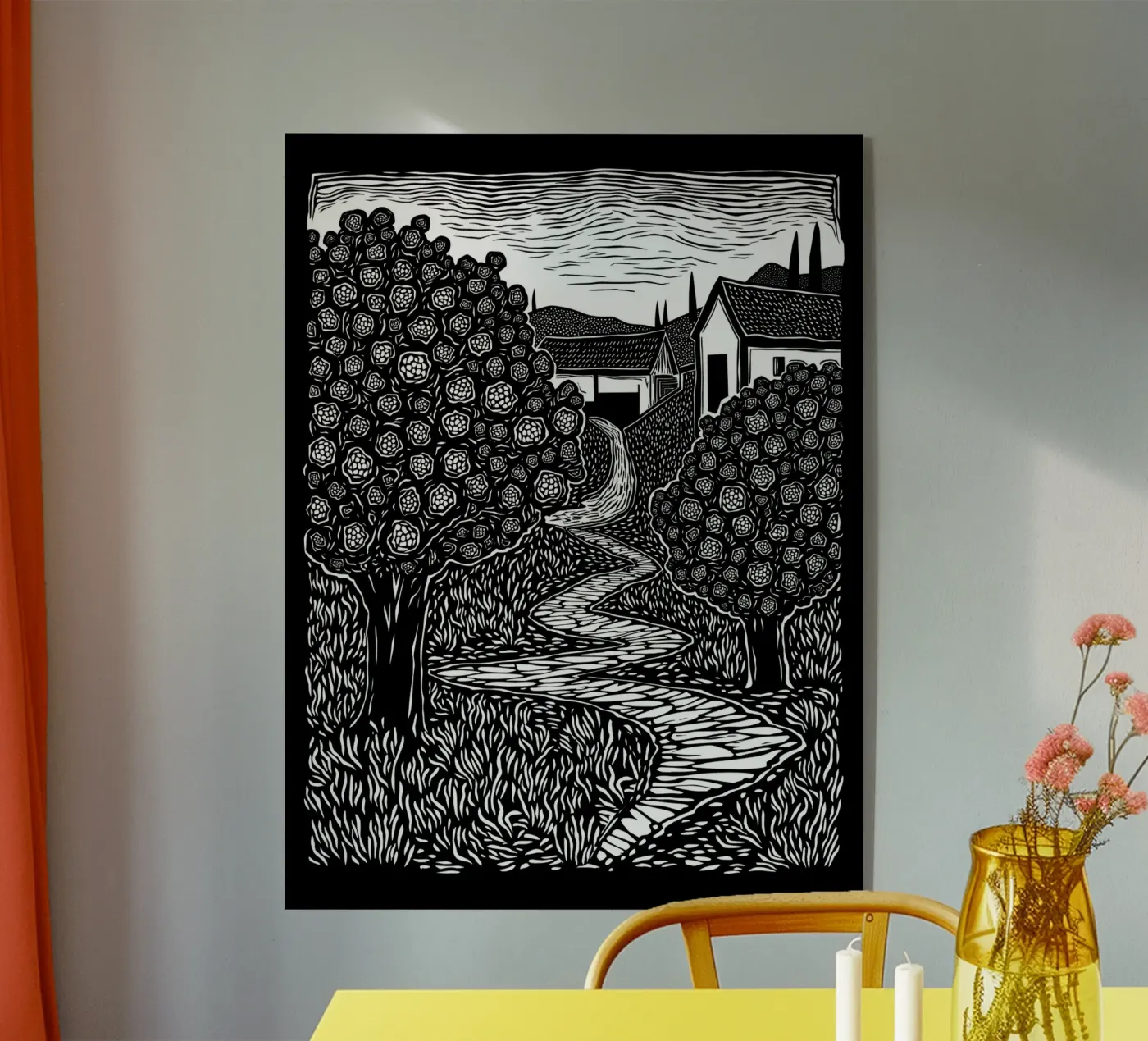 Path Through the Blossoms acrylic glass by Indigo Rain