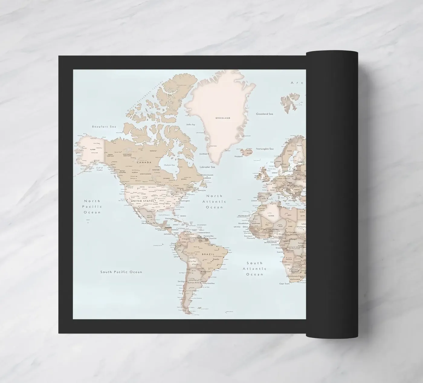 Renisha world map doormat by Aiden Garcia