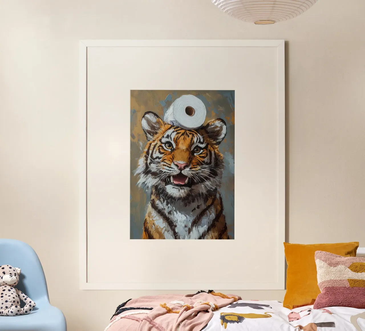 Tiger with Toilet Paper hahnemühle by Adrian Patel