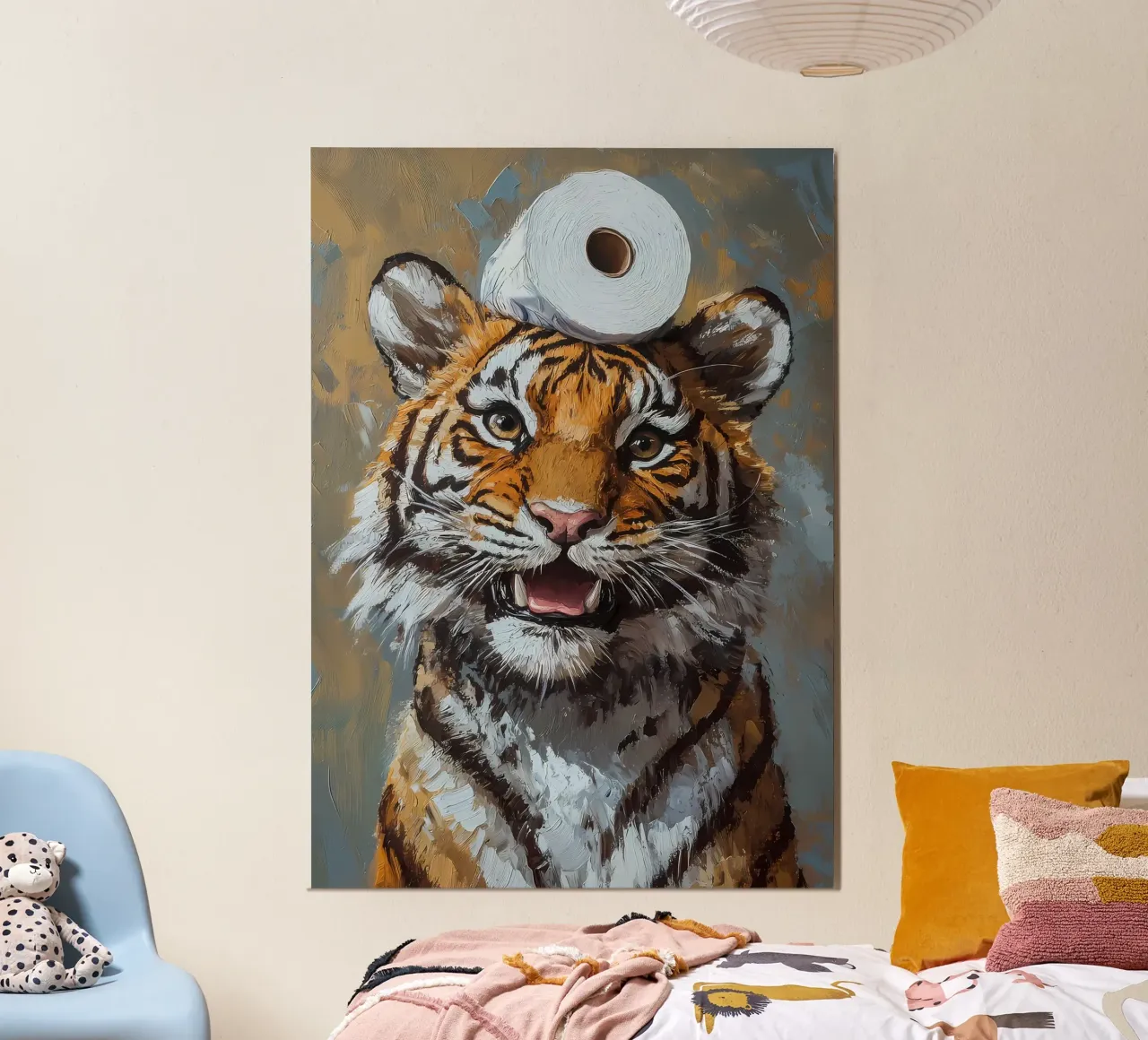 Tiger with Toilet Paper hahnemühle by Adrian Patel
