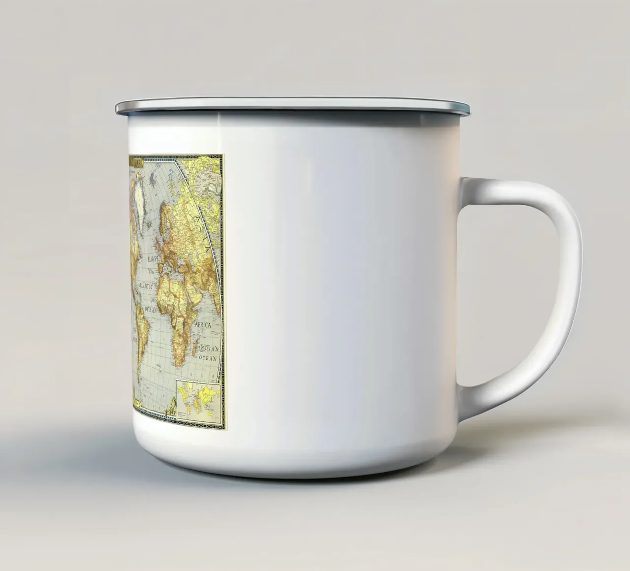 Mappa del mondo 1943 tazza in smalto da Aiden Garcia