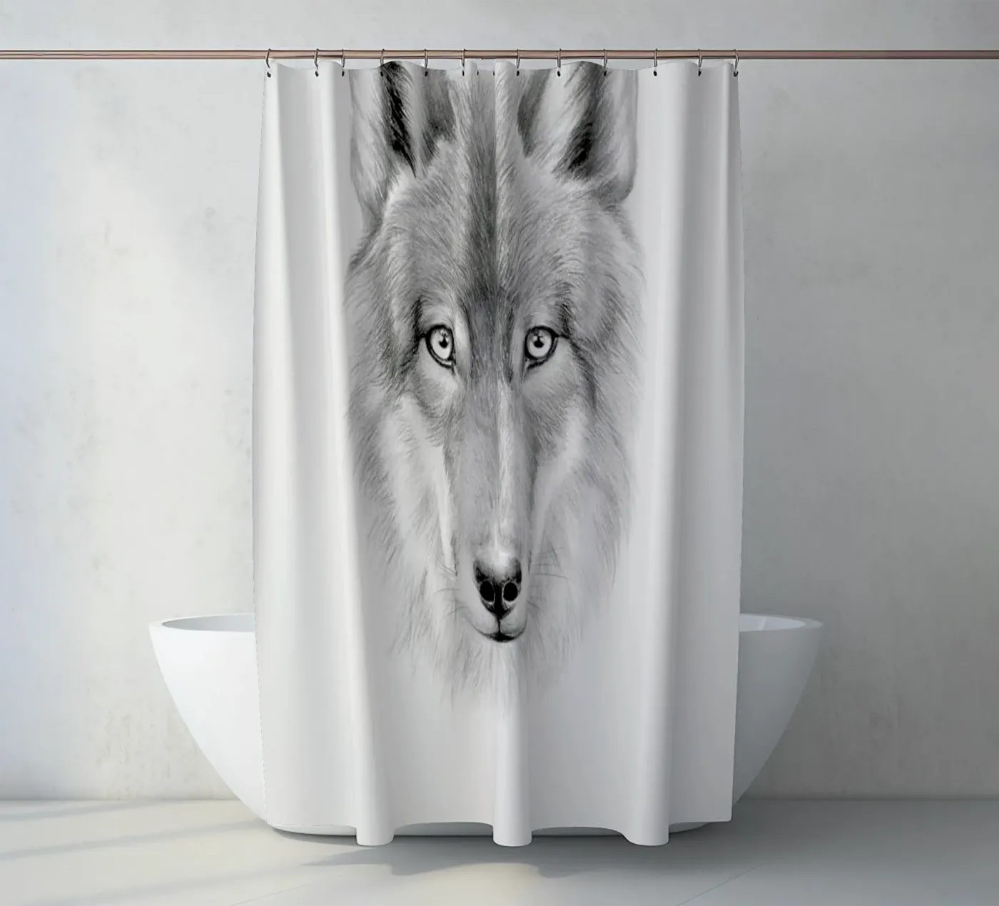 Wolf douchegordijn van Flora & Fauna