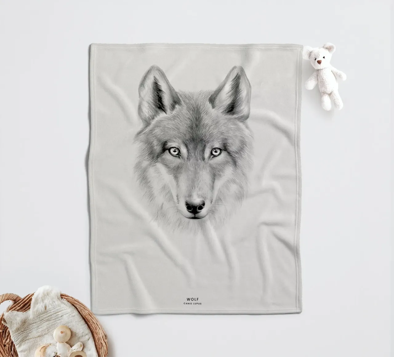 Wolf Fleecedecke von Flora & Fauna