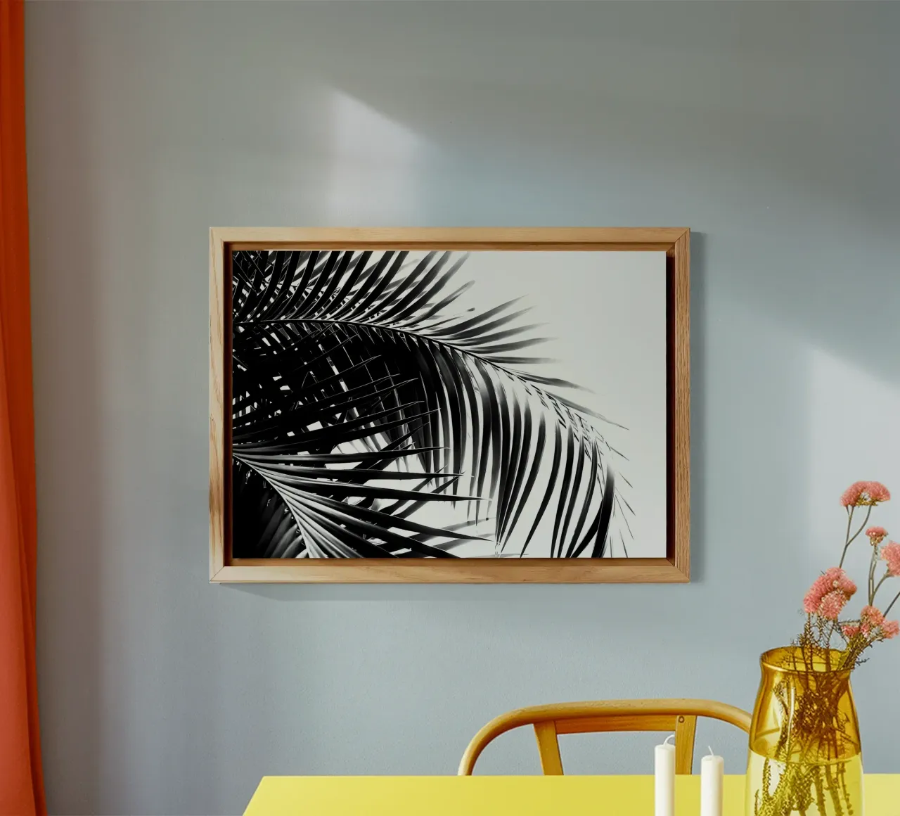 Palm Leaves Black White 3 alu-dibond by Matthew Katz