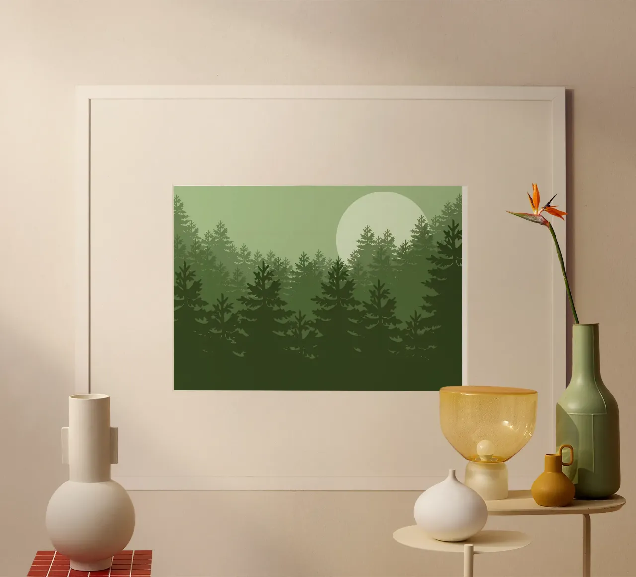Foresta Natura poster con telaio in legno da Bartosz Powalka