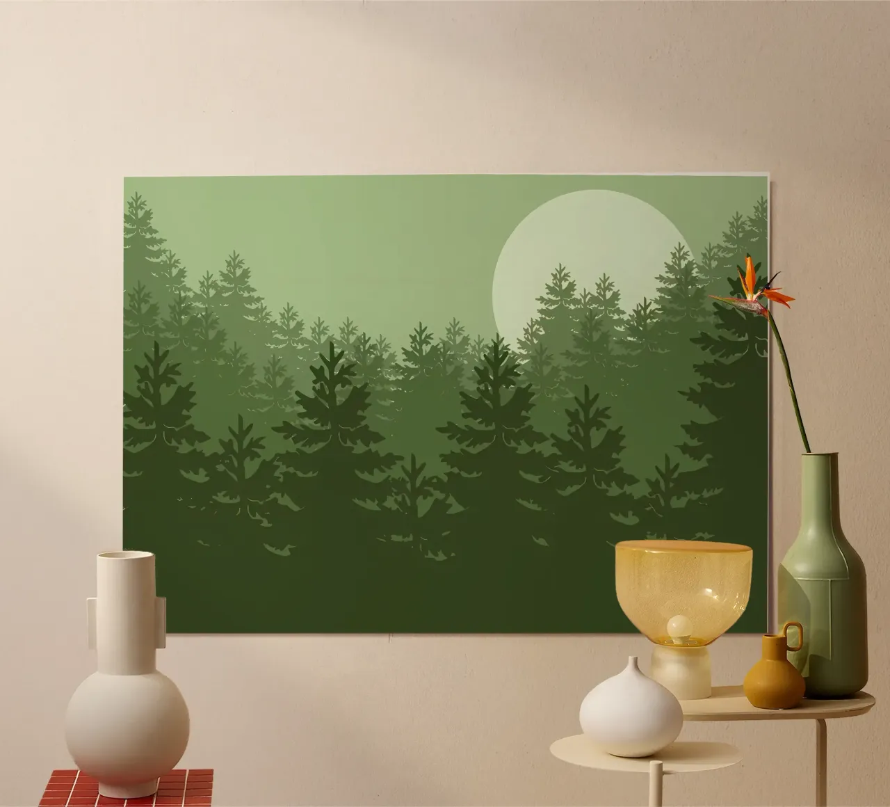 Foresta Natura poster con telaio in legno da Bartosz Powalka