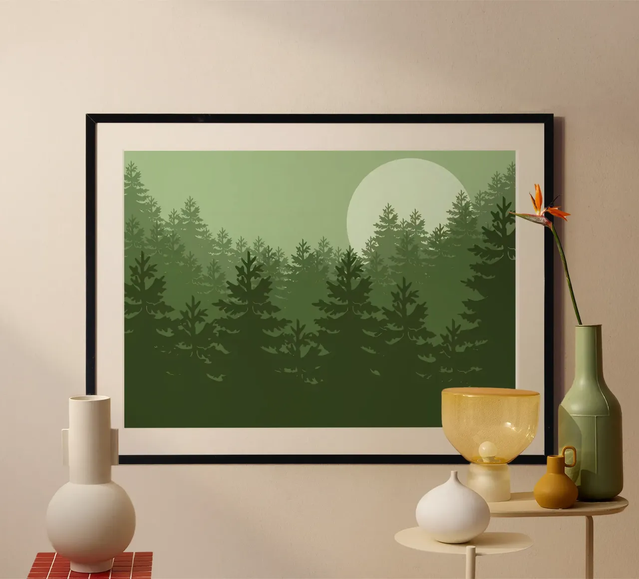 Foresta Natura poster con telaio in legno da Bartosz Powalka