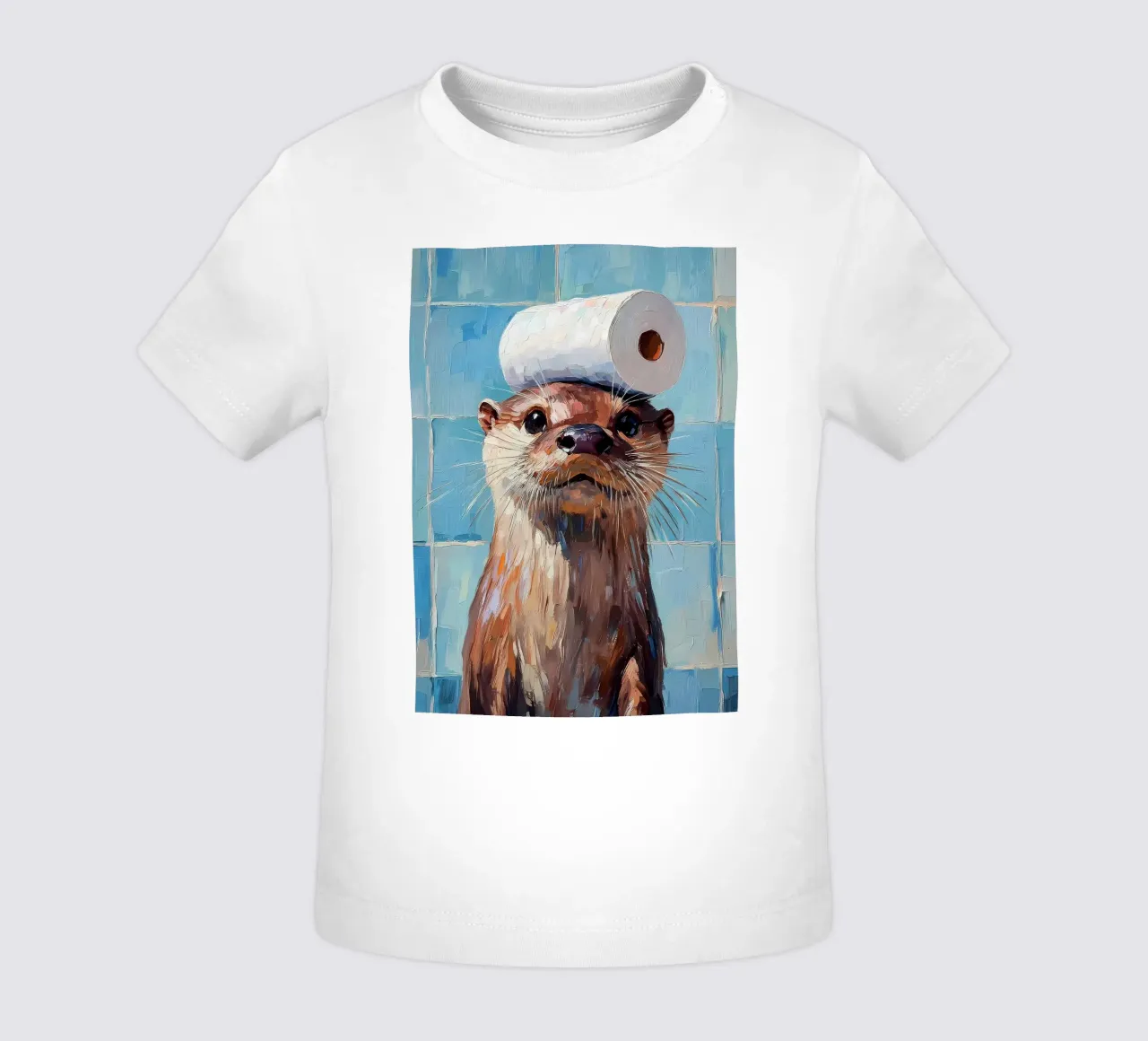 Otter mit Toilettenpapierhut Baby T-Shirt von Adrian Patel