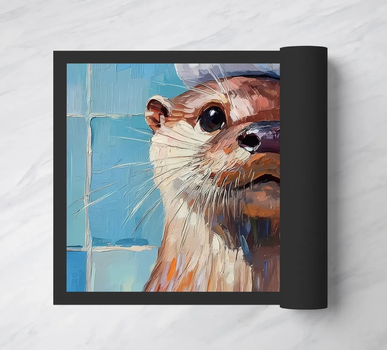 Lontra con cappello di carta igienica zerbino da Adrian Patel