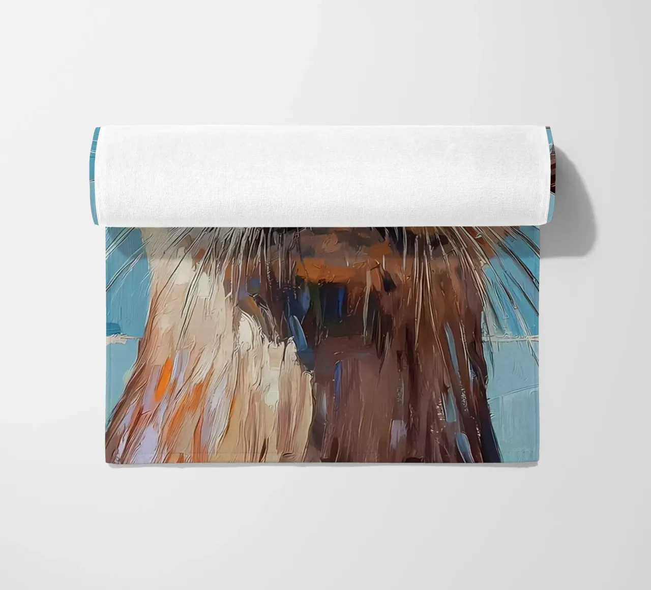 Otter with Toilet Paper Hat beach towel by Adrian Patel