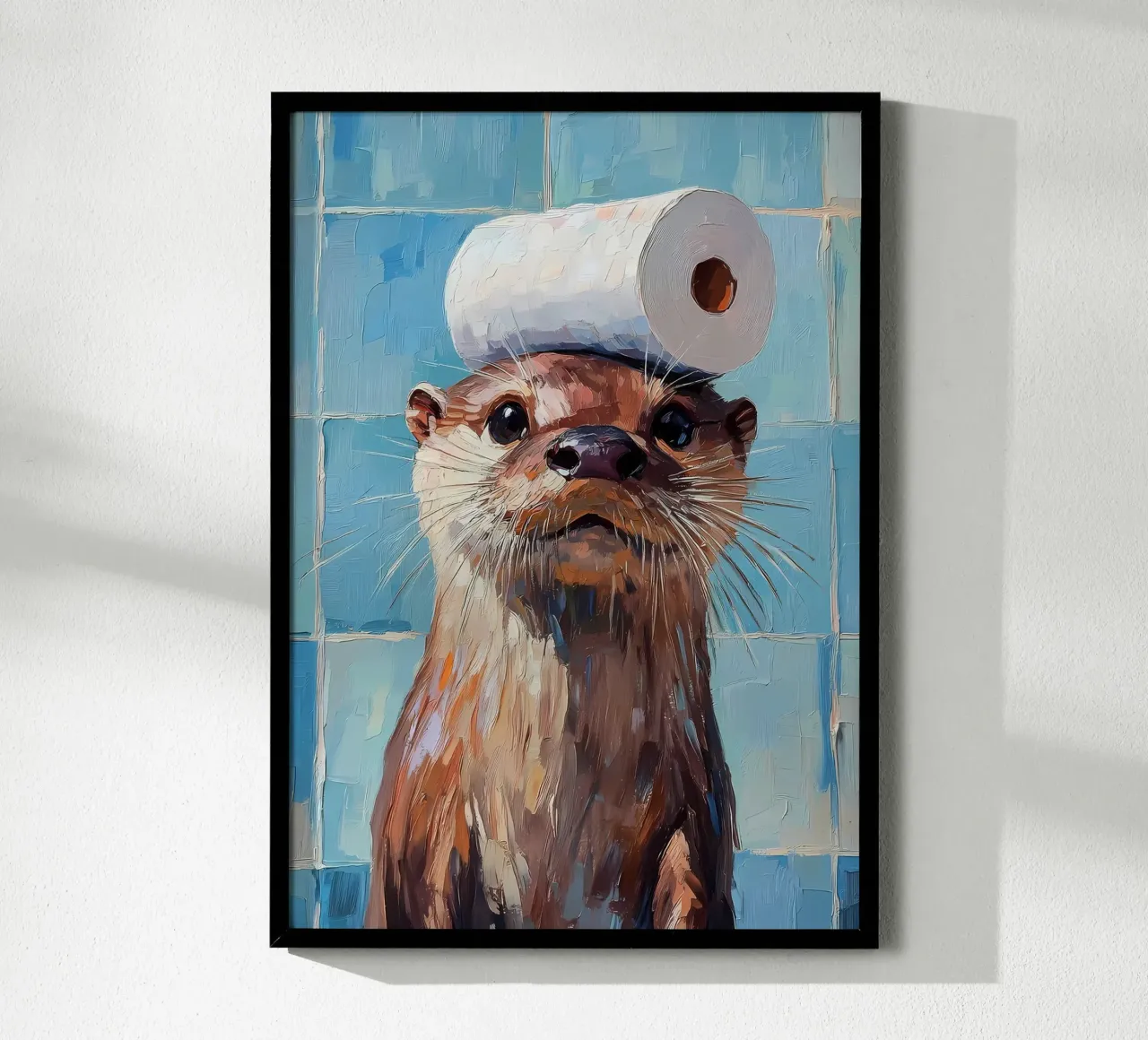 Otter met wc-hoed hahnemühle van Adrian Patel